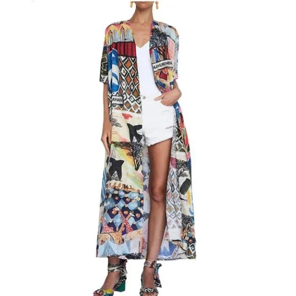 Chiffon Beach Kimono Long Bikini Cover Up Blouses Top - Picture 4 of 5